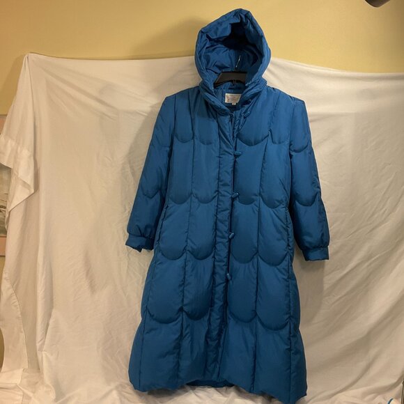 Lord & Taylor-Down/Feather Puffer Coat Toggle & Zip Closure, Blue, Sz Large - Picture 2 of 8